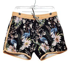 Maamgic Womens Swim Trunks Floral Pattern With Pockets Elastic Waist Size M